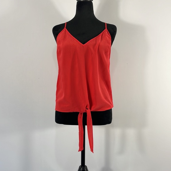 Bebe Red silky soft Cami,spaghetti strap’s,front tie waist,V-neck,Sleeveless - Picture 12 of 12